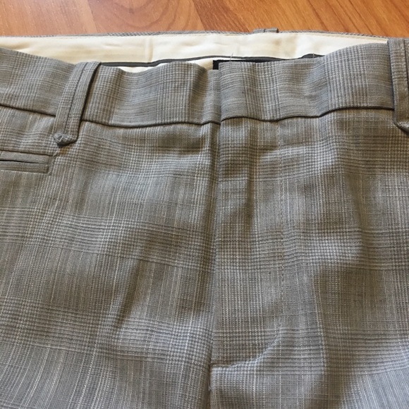Gap Hip Slung Fit Light Grey Plaid Trousers 12 L - Picture 8 of 11